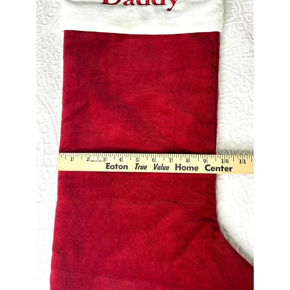 Pottery Barn Extra Large Velour Christmas‎ Stockings Set of 2 Embroidered NEW